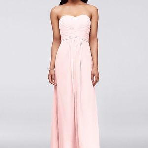 David’s Bridal Petal Strapless Dress with Pleating